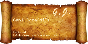 Gani Jozafát névjegykártya